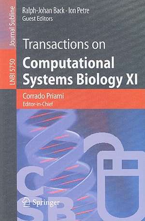 Transactions on Computational Systems Biology XI: Computational Models for Cell Processes de Corrado Priami