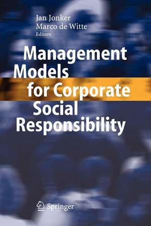 Management Models for Corporate Social Responsibility de Jan Jonker