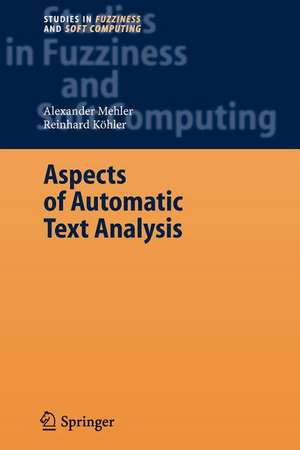 Aspects of Automatic Text Analysis de Alexander Mehler