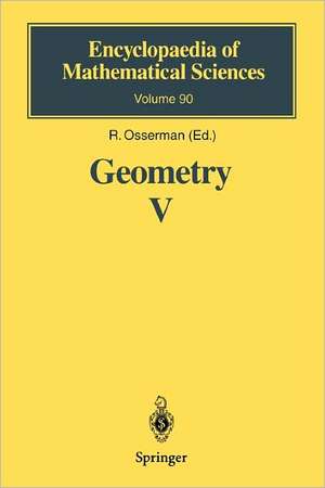 Geometry V: Minimal Surfaces de Robert Osserman
