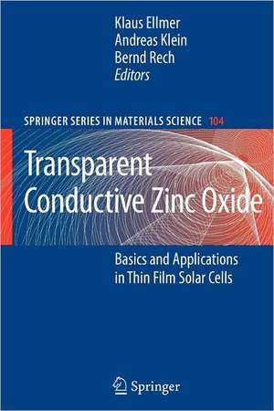 Transparent Conductive Zinc Oxide: Basics and Applications in Thin Film Solar Cells de Klaus Ellmer