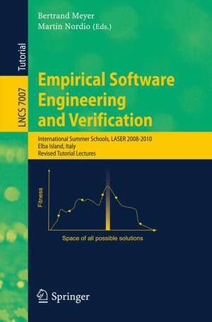 Empirical Software Engineering and Verification: International Summer Schools, LASER 2008-2010, Elba Island, Italy, Revised Tutorial Lectures de Bertrand Meyer