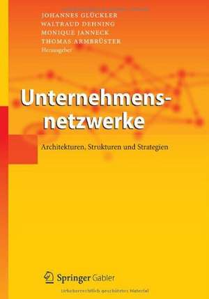 Unternehmensnetzwerke: Architekturen, Strukturen und Strategien de Johannes Glückler