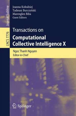 Transactions on Computational Collective Intelligence X de Ngoc-Thanh Nguyen