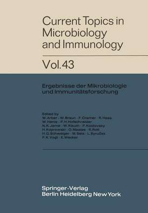 Current Topics in Microbiology and Immunology: Ergebnisse der Mikrobiologie und Immunitätsforschung de W. Arber