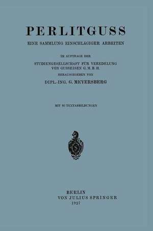 Perlitguss: Eine Sammlung Einschlägiger Arbeiten de G. Meyersberg