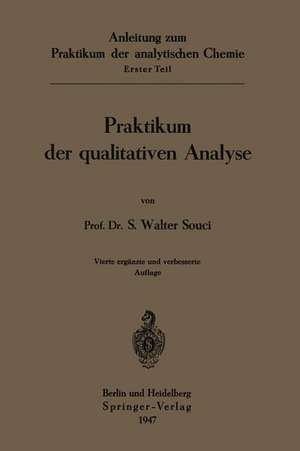 Praktikum der qualitativen Analyse de Walter Souci