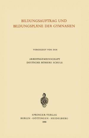 Bildungsauftrag und Bildungspläne der Gymnasien de Heinrich Hörlein