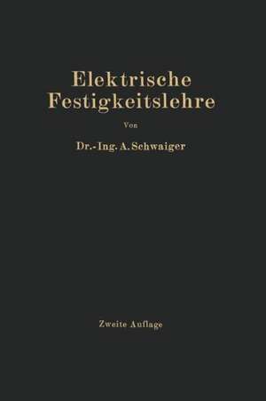 Elektrische Festigkeitslehre de A. Schwaiger