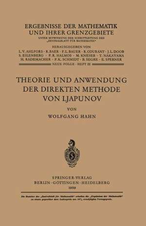 Theorie und Anwendung der direkten Methode von Ljapunov de Wolfgang Hahn