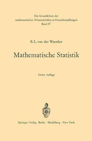 Mathematische Statistik de Bartel L. van der Waerden