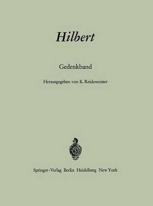 Hilbert: Gedenkband de Kurt v. Reidemeister