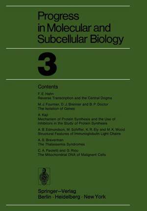 Progress in Molecular and Subcellular Biology 3 de Robert E. Rhoads