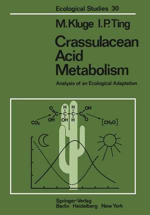 Crassulacean Acid Metabolism: Analysis of an Ecological Adaptation de M. Kluge