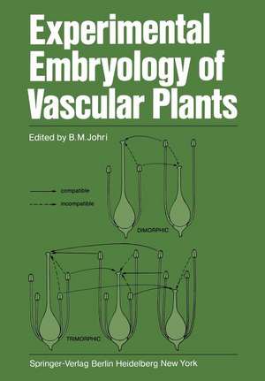 Experimental Embryology of Vascular Plants de B. M. Johri