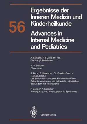 Ergebnisse der Inneren Medizin und Kinderheilkunde / Advances in Internal Medicine and Pediatrics: 56 de C. Bender-Goetze