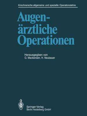 Augenärztliche Operationen de F. Bigar