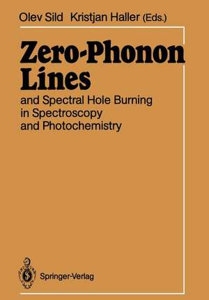 Zero-Phonon Lines: And Spectral Hole Burning in Spectroscopy and Photochemistry de Olev Sild