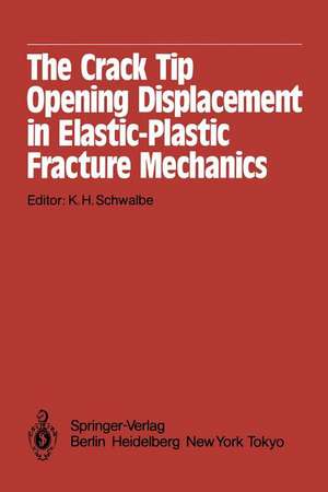 The Crack Tip Opening Displacement in Elastic-Plastic Fracture Mechanics: Proceedings of the Workshop on the CTOD Methodology GKSS-Forschungszentrum Geesthacht, GmbH, Geesthacht, Germany, April 23–25, 1985 de K. H. Schwalbe