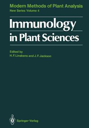 Immunology in Plant Sciences de Hans-Ferdinand Linskens