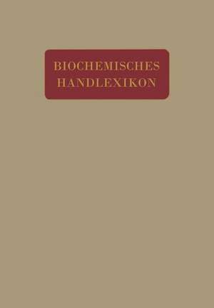 Biochemisches Handlexikon: V. Band de H. Altenburg