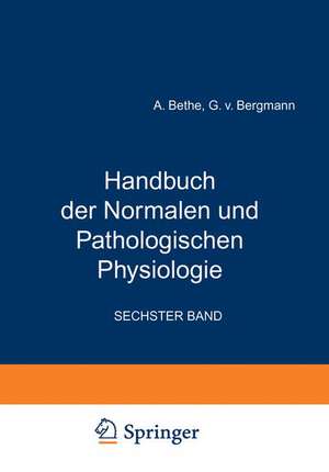 Handbuch der Normalen und Pathologischen Physiologie: Zwölfter Band / Erste Hälfte- Receptionsorgane II de A. Bethe