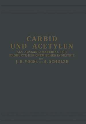 Carbid und Acetylen: Als Ausgangsmaterial für Produkte der Chemischen Industrie de J. H. Vogel