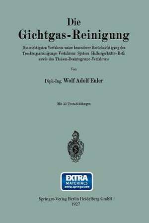 Die Gichtgas-Reinigung: Die wichtigsten Verfahren unter besonderer Berücksichtigung des Trockengasreinigungs-Verfahrens System Halbergerhütte-Beth sowie des Theisen-Desintegrator-Verfahrens de Wolf Adolf Euler