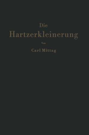 Die Hartzerkleinerung: Maschinen, Theorie und Anwendung in den verschiedenen Zweigen der Verfahrenstechnik de C. Mittag