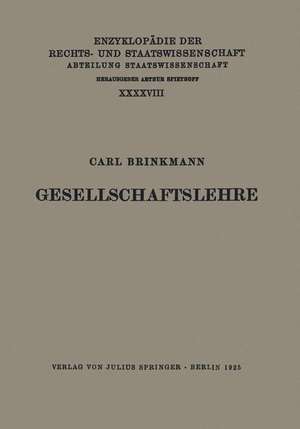 Gesellschaftslehre de Carl Brinkmann