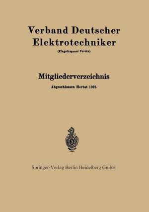 Mitgliederverzeichnis de Verband Deutscher Elektrotechniker