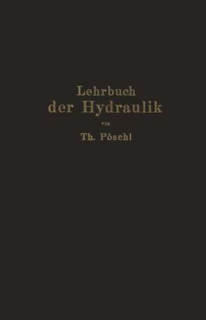 Lehrbuch der Hydraulik für Ingenieure und Physiker: Zum Gebrauche bei Vorlesungen und zum Selbststudium de Theodor Pöschl