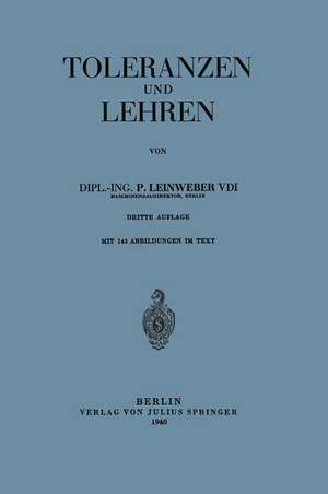 Toleranzen und Lehren de P. Leinweber