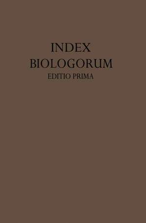 Index Biologorum: Inverstigatores · Laboratoria Periodica de G. Chr. Hirsch