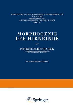 Morphogenie der Hirnrinde de Eduard Beck