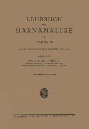 Lehrbuch der Harnanalyse de Ivar Bang