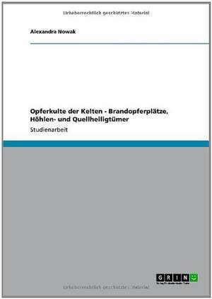 Opferkulte der Kelten - Brandopferplätze, Höhlen- und Quellheiligtümer de Alexandra Nowak