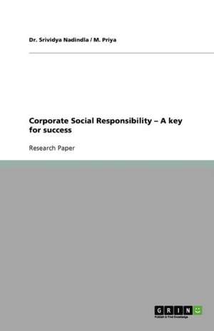 Corporate Social Responsibility - A key for success de Dr. Srividya Nadindla