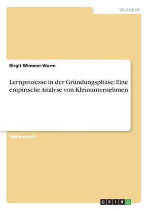 Lernprozesse in der Gründungsphase: Eine empirische Analyse von Kleinunternehmen de Birgit Wimmer-Wurm