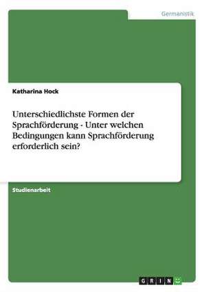 Unterschiedlichste Formen der Sprachförderung - Unter welchen Bedingungen kann Sprachförderung erforderlich sein? de Katharina Hock