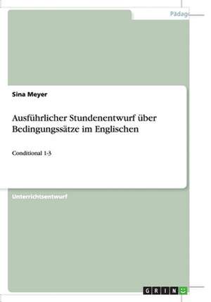 Ausführlicher Stundenentwurf über Bedingungssätze im Englischen de Sina Meyer