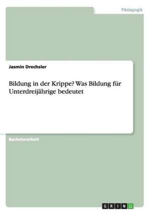 Bildung in der Krippe? Was Bildung für Unterdreijährige bedeutet de Jasmin Drechsler