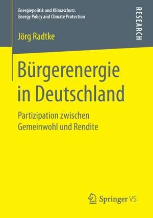 Bürgerenergie in Deutschland: Partizipation zwischen Gemeinwohl und Rendite de Jörg Radtke