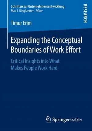 Expanding the Conceptual Boundaries of Work Effort: Critical Insights into What Makes People Work Hard de Timur Erim