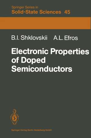 Electronic Properties of Doped Semiconductors de B.I. Shklovskii