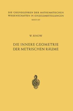 Die innere Geometrie der metrischen Räume de Willi Rinow