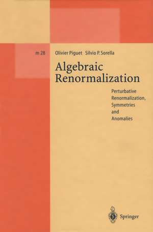 Algebraic Renormalization: Perturbative Renormalization, Symmetries and Anomalies de Olivier Piguet