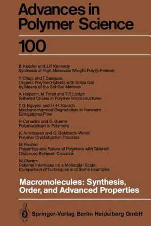 Macromolecules: Synthesis, Order and Advanced Properties de K.A. Armitstead