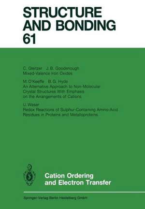 Cation Ordering and Electron Transfer de C. Gleitzer