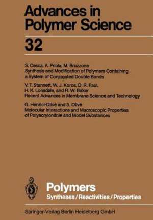 Polymers: Syntheses/Reactivities/Properties de Akihiro Abe